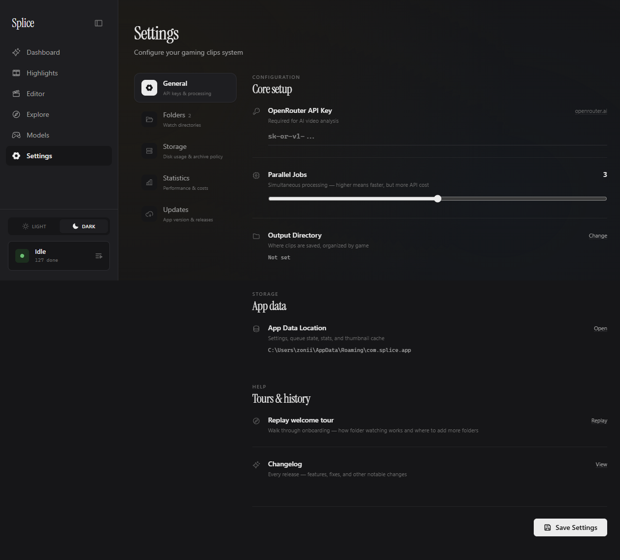 Explore page showing community clips with view and like counts