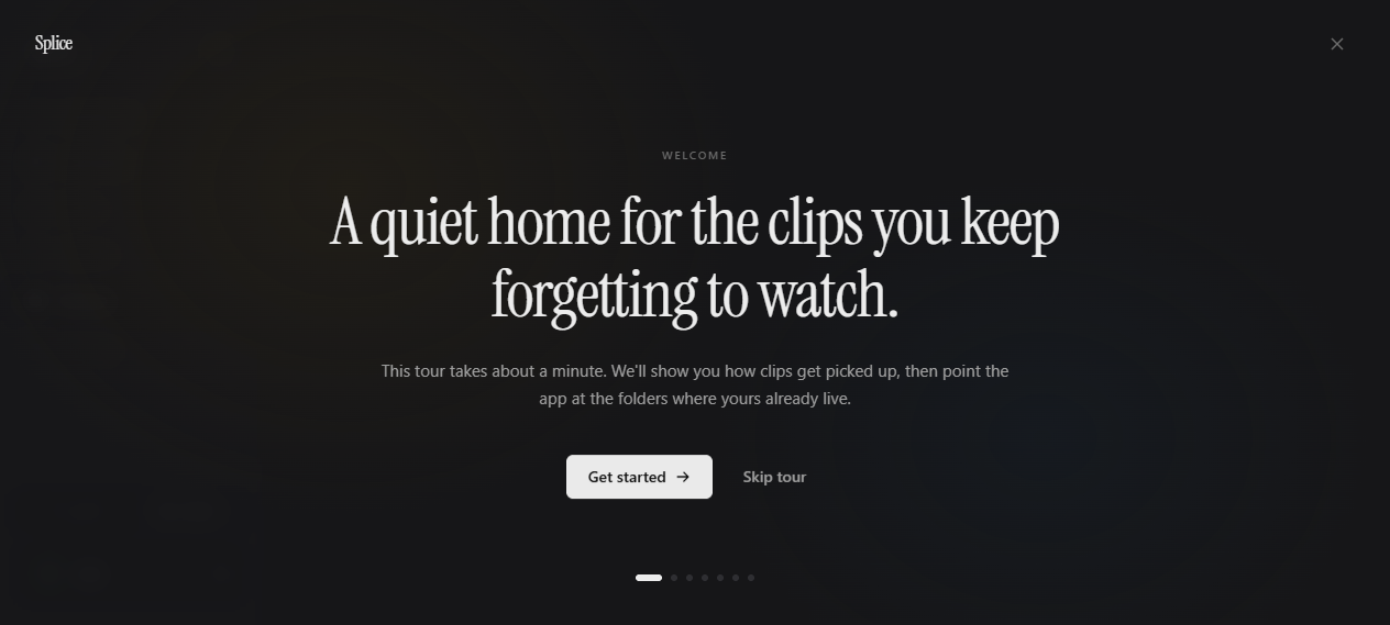 Splice app dashboard overview